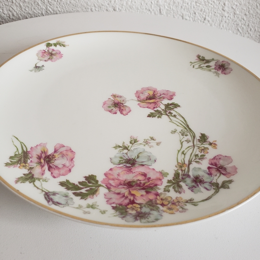 Antique MC Haviland Limoges France Handpainted Floral Round Platter 8-5/8" . - Picture 8 of 10